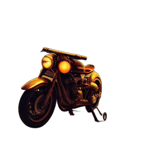 weapon, car, jacket, photorealistic, 3d render, concept art, comic book art, golden transparent PNG cut-out