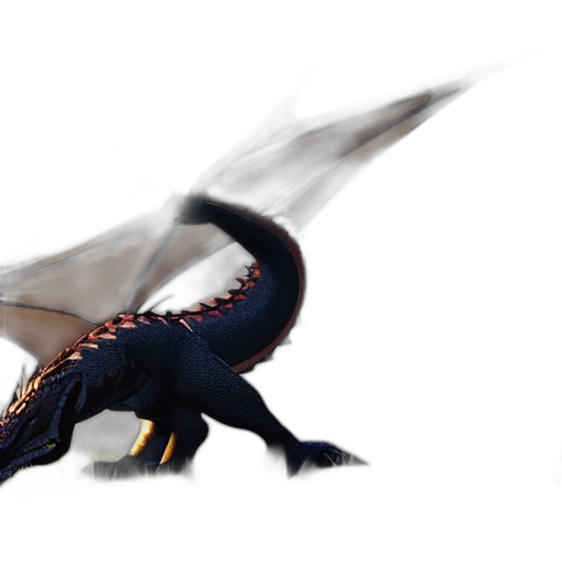 dragon, creature, animal, weapon, concept art, fantasy art, 3d render, photorealistic transparent PNG cut-out