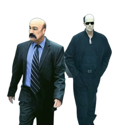 mask, jacket, creature, staff transparent PNG cut-out