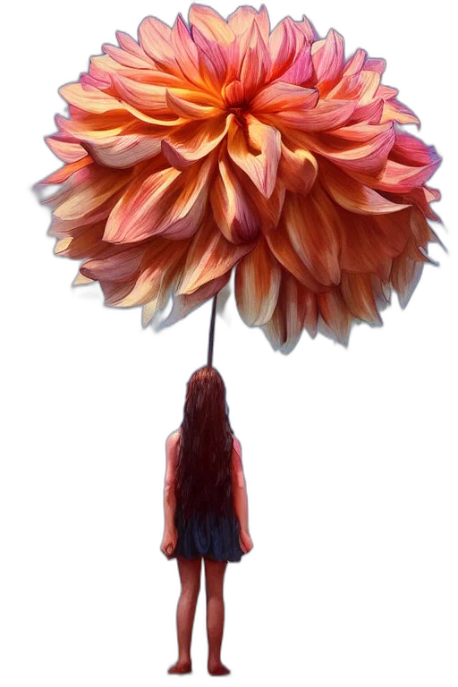 flower, umbrella, staff, crown, watercolor, 3d render, photorealistic, oil painting transparent PNG cut-out