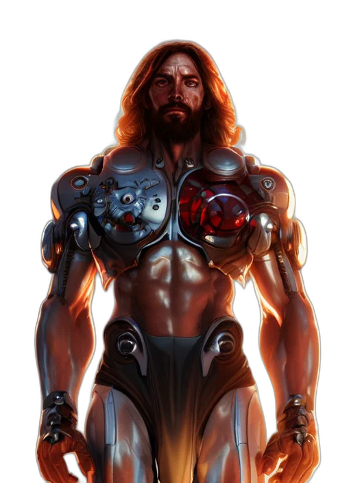 robot, concept art, comic book art, fantasy art transparent PNG cut-out