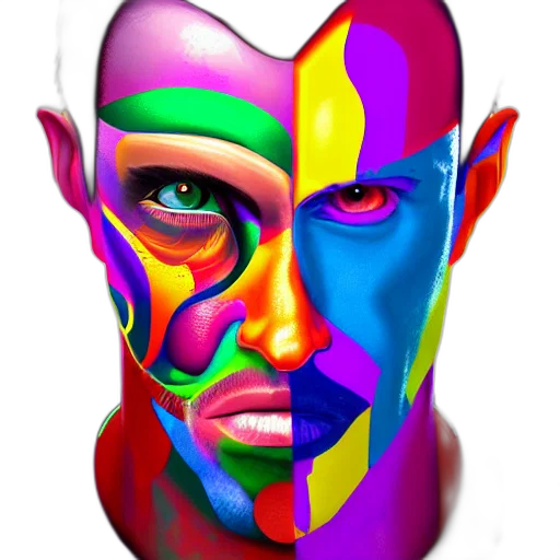 face, mask, robot, 3d render transparent PNG cut-out