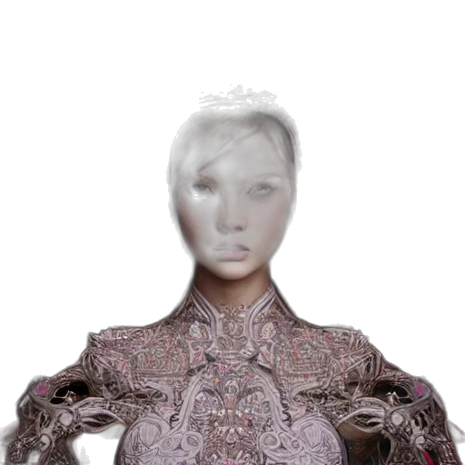 robot, mask, face, dress, 3d render, photorealistic, cyberpunk, concept art transparent PNG cut-out