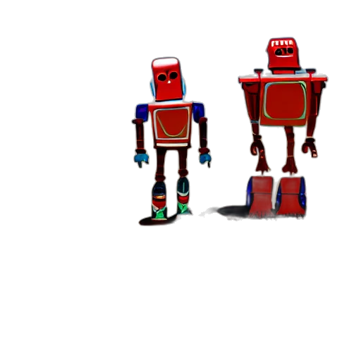 robot, 3d render, pixel art, concept art transparent PNG cut-out