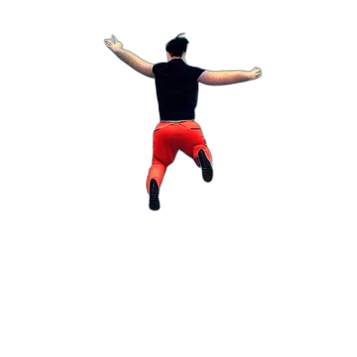 3d render, pixel art, man, jumping transparent PNG cut-out