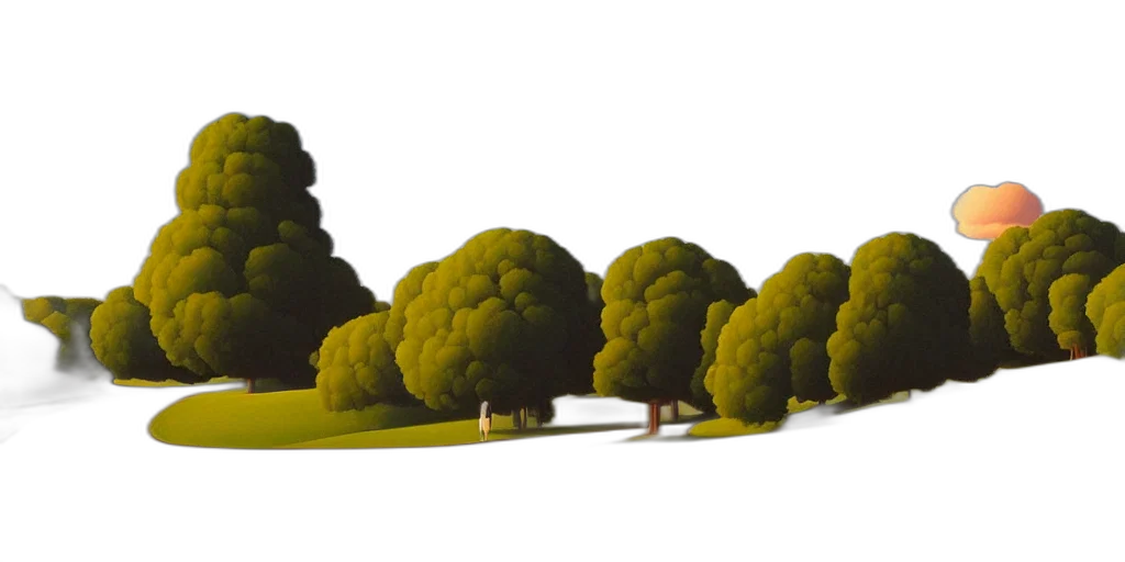 tree, crown, 3d render, concept art transparent PNG cut-out