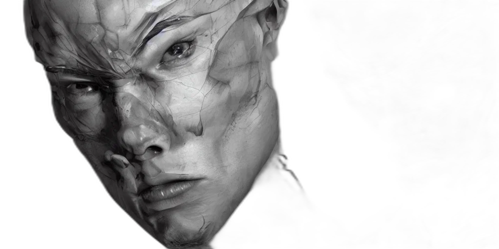 mask, face, photorealistic, concept art, 3d render, pencil sketch, outer space, masterpiece transparent PNG cut-out