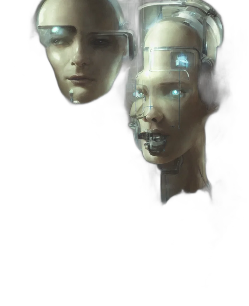 face, robot, mask, creature transparent PNG cut-out