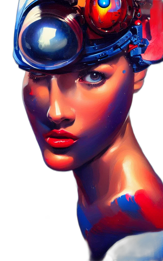mask, face, robot, crown, cyberpunk, photorealistic, concept art, fantasy art transparent PNG cut-out