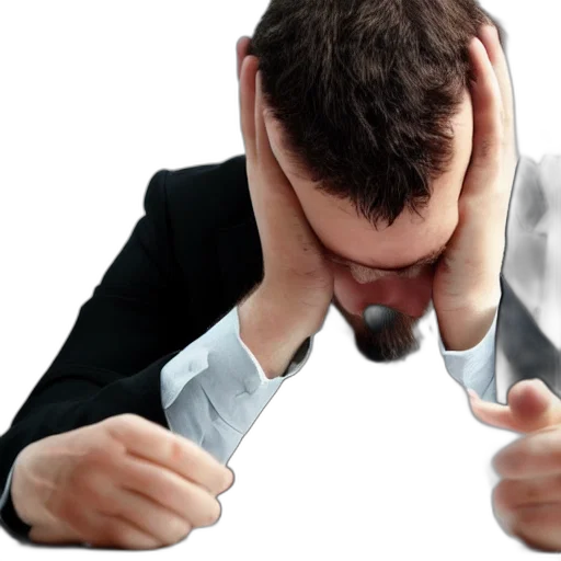 staff, man, depressed, high, interest, purchases, made, stylized transparent PNG cut-out
