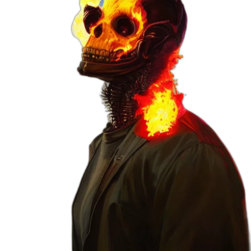 jacket, mask, face, staff transparent PNG cut-out