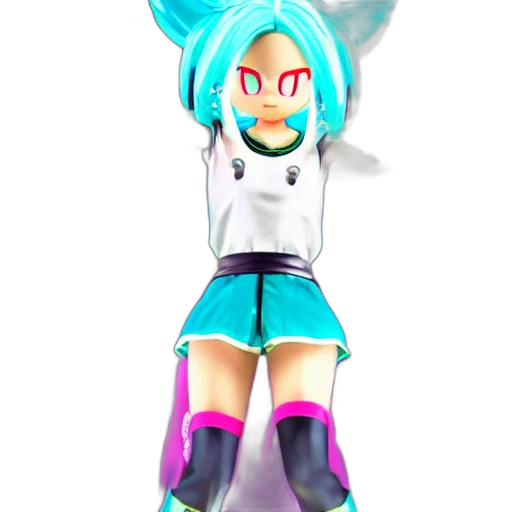 staff, robot, dress, weapon, 3d render, concept art, vaporwave, pixel art transparent PNG cut-out