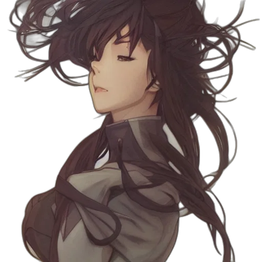 hair, jacket, face, crown, anime, concept art, watercolor, fantasy art transparent PNG cut-out