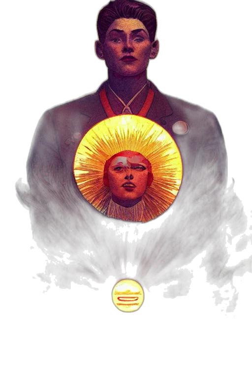 face, jacket, crown, mask transparent PNG cut-out