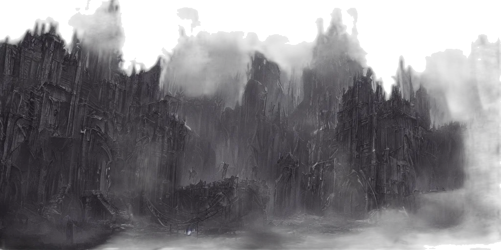 concept art, fantasy art, comic book art, photorealistic, fog, rain, underwater, forest transparent PNG cut-out