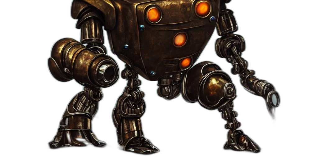 robot, weapon, concept art, 3d render transparent PNG cut-out