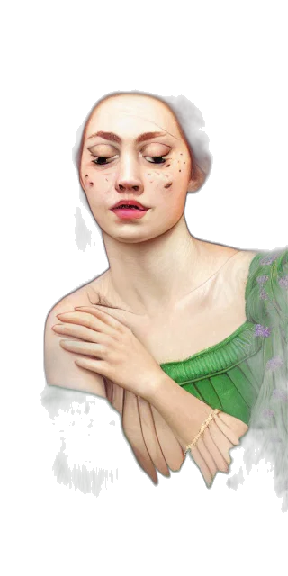 jewelry, face, dress, mask, photorealistic, oil painting, fantasy art, concept art transparent PNG cut-out