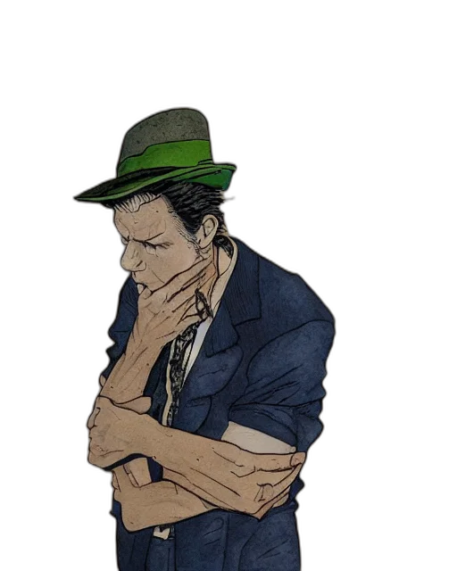 hat, jacket, mask, staff transparent PNG cut-out