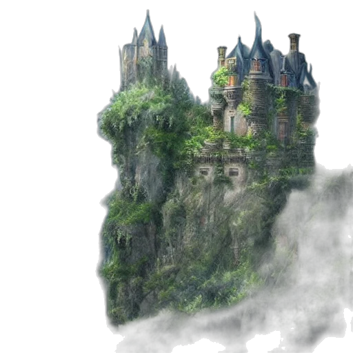 dragon, sword, building, crown, fantasy art, concept art, 3d render, photorealistic transparent PNG cut-out