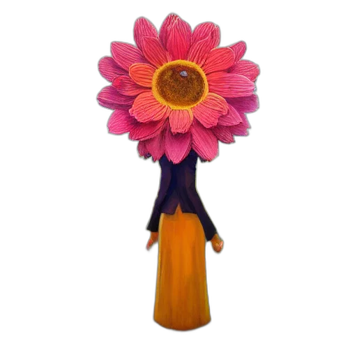 flower, staff, umbrella, dress, 3d render, concept art, fantasy art, photorealistic transparent PNG cut-out