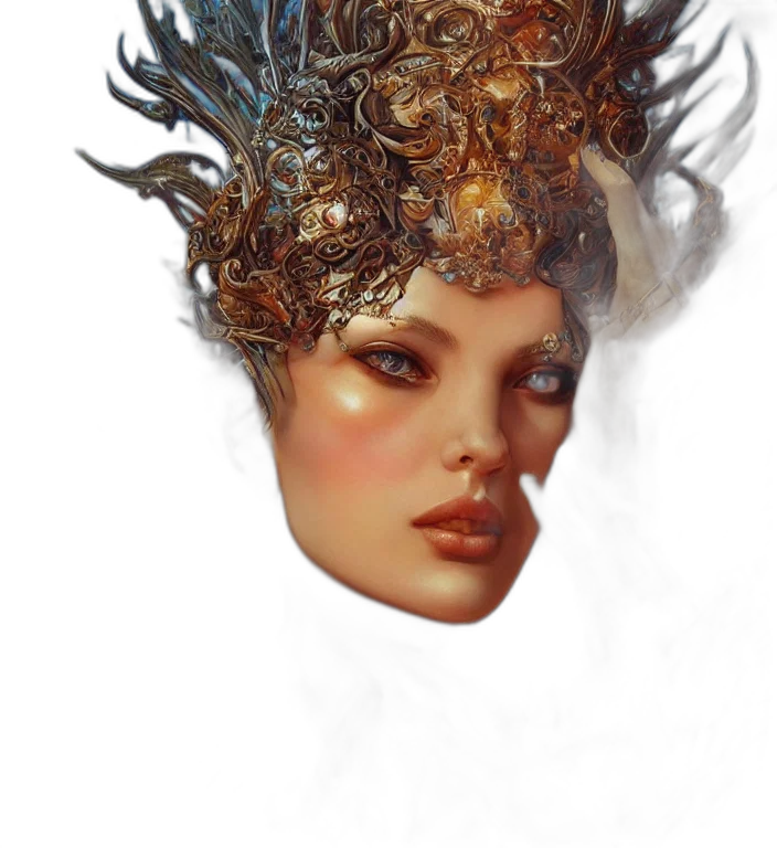 crown, hair, mask, face transparent PNG cut-out