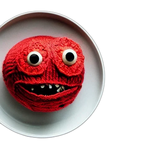 food, mask, creature, face, 3d render, photorealistic, bowl, soup transparent PNG cut-out