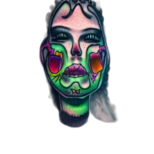 mask, face, creature, robot, watercolor, cyberpunk, concept art, fantasy art transparent PNG cut-out