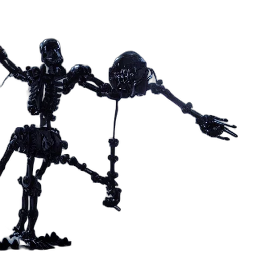 robot, creature, staff, weapon transparent PNG cut-out