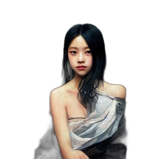 dress, face, creature, photorealistic transparent PNG cut-out