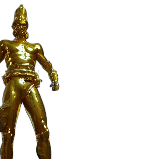 3d render, concept art, golden, king transparent PNG cut-out