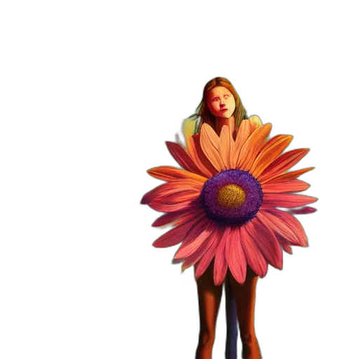 flower, dress, staff, umbrella transparent PNG cut-out