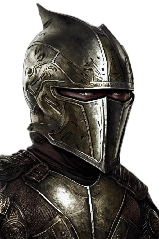 mask, sword, face, weapon, concept art, fantasy art, photorealistic, 3d render transparent PNG cut-out