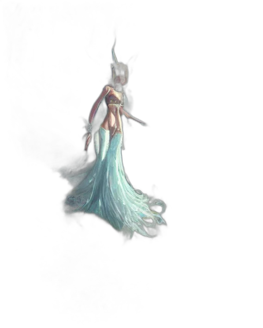 dress, staff, dragon, creature transparent PNG cut-out