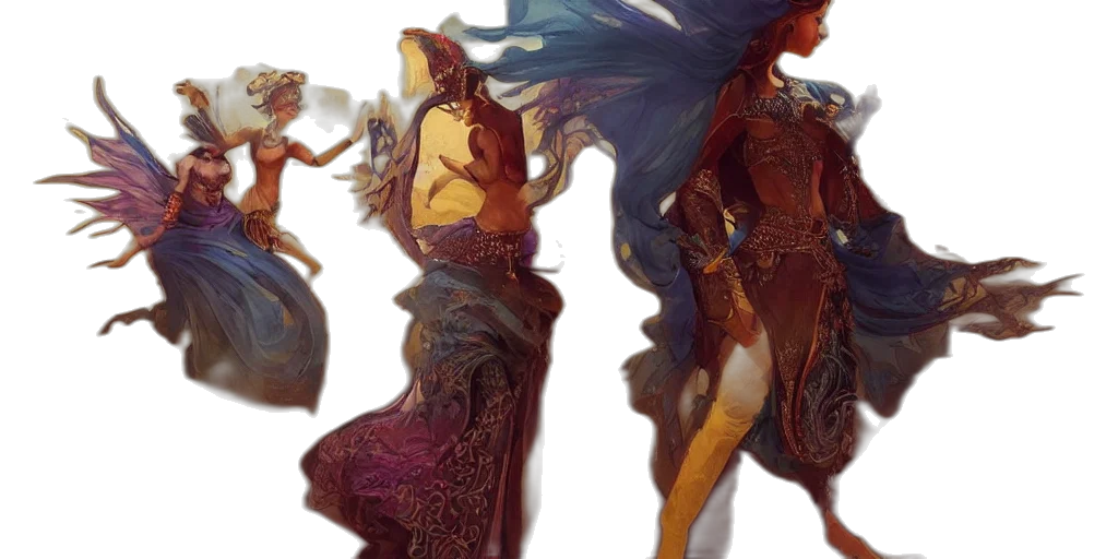 dress, concept art, fantasy art, 3d render transparent PNG cut-out