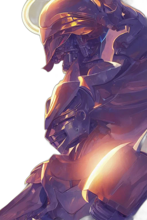 robot, weapon, face, sword, concept art, anime, cyberpunk, fantasy art transparent PNG cut-out