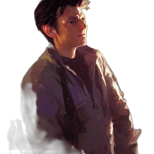 jacket, face, concept art, photorealistic transparent PNG cut-out