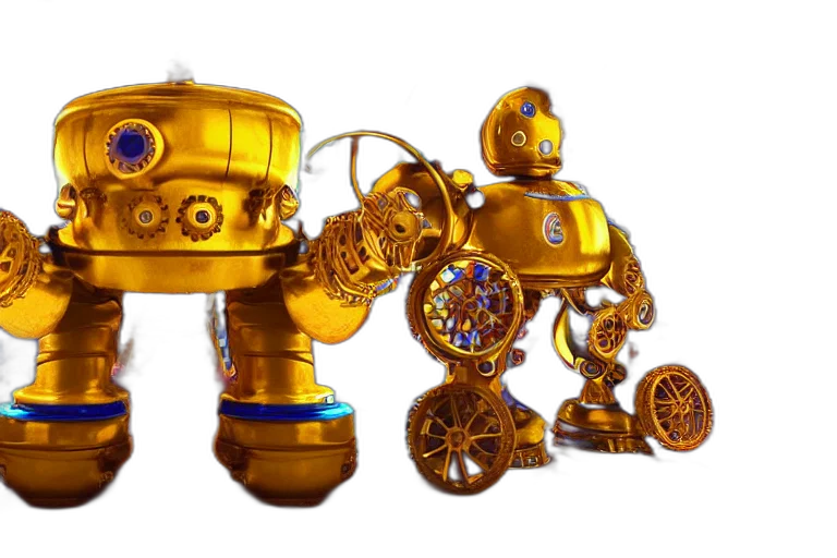 robot, weapon, jewelry, 3d render transparent PNG cut-out
