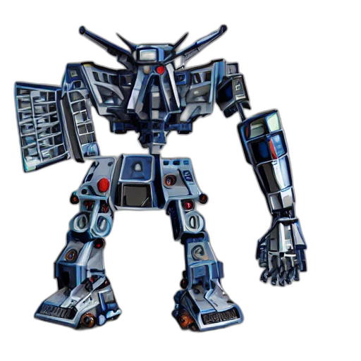robot, weapon, 3d render, concept art transparent PNG cut-out