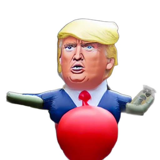 weapon, staff, 3d render, inflatable, donald, trump, balloon, macy transparent PNG cut-out
