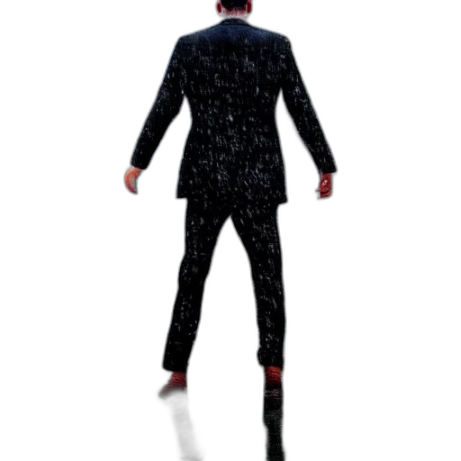 jacket, staff, robot, dress, concept art, 3d render, realistic, gritty transparent PNG cut-out