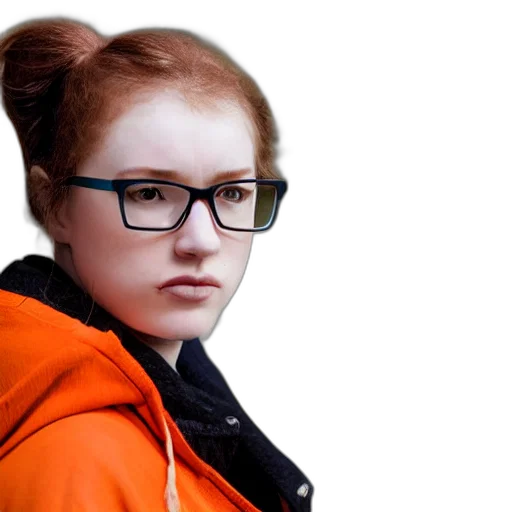 jacket, face, staff, hair transparent PNG cut-out