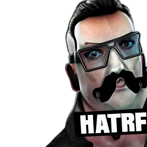 hat, staff, cartoon, 3d render, concept art, gman, half, life transparent PNG cut-out