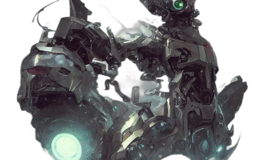 robot, weapon, concept art, cyberpunk transparent PNG cut-out