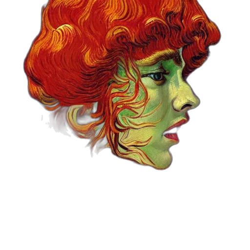 face, hair, mask, crown, watercolor, comic book art, concept art, fantasy art transparent PNG cut-out