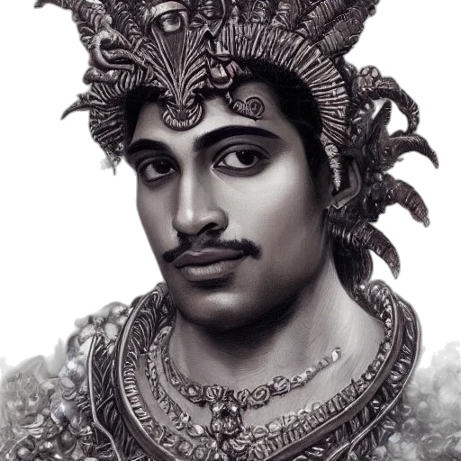 crown, face, staff, pencil sketch transparent PNG cut-out