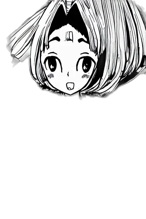 hair, face, creature, staff transparent PNG cut-out