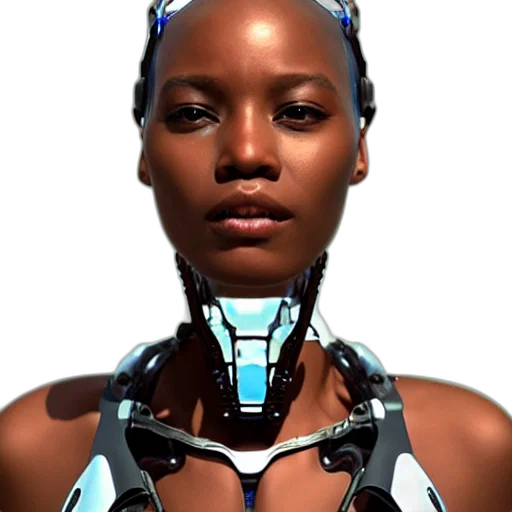 robot, face, jewelry, cyberpunk transparent PNG cut-out