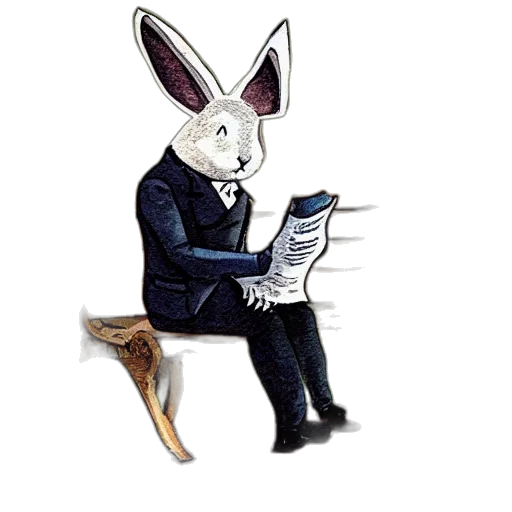 concept art, cartoon, humanoid, rabbit transparent PNG cut-out