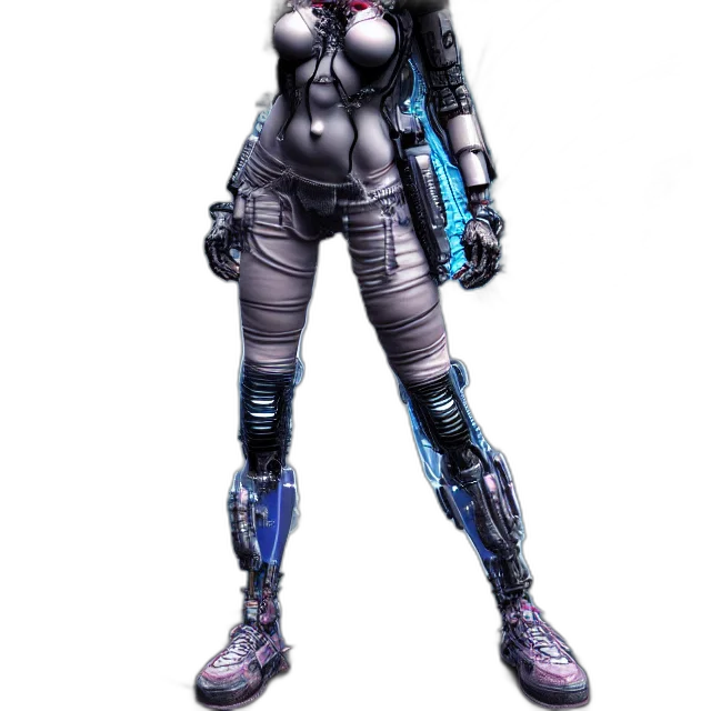 robot, weapon, cyberpunk, concept art transparent PNG cut-out