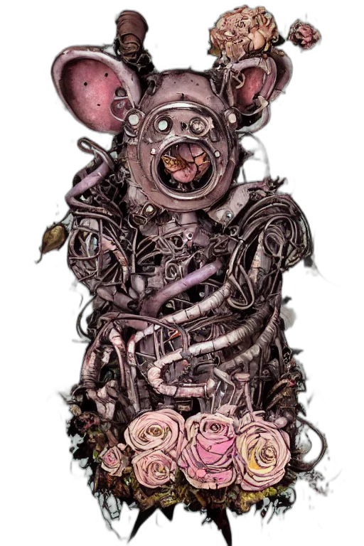 mask, animal, creature, dress, concept art, fantasy art, comic book art, 3d render transparent PNG cut-out